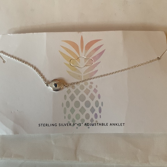 New GIANI BERNINI Blue Glass Evil Eye Ankle Bracelet - Picture 2 of 4